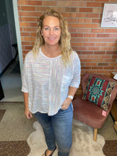 Load image into Gallery viewer, Broken Hearted White Striped Top