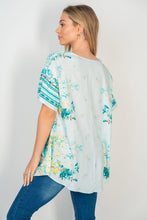 Load image into Gallery viewer, Coming Home Turquoise Floral Top