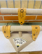 Load image into Gallery viewer, Tan Genuine Leather Shredded Cuffs