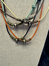 Load image into Gallery viewer, Nova Sugar Skull & Leather Necklace