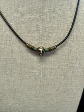 Load image into Gallery viewer, Nova Sugar Skull & Leather Necklace