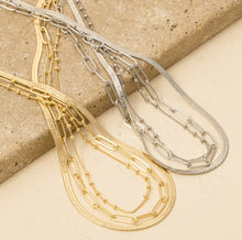 Load image into Gallery viewer, Layered Mixed Chain Necklace