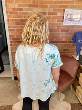 Load image into Gallery viewer, Coming Home Turquoise Floral Top