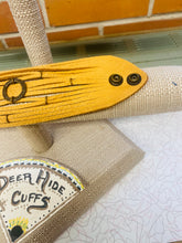 Load image into Gallery viewer, Tan Genuine Leather Shredded Cuffs