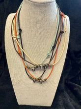 Load image into Gallery viewer, Nova Sugar Skull & Leather Necklace