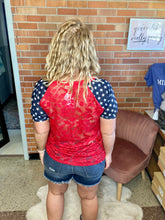 Load image into Gallery viewer, Down Home Red Lace Top