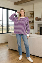 Load image into Gallery viewer, Southbound Striped Purple Top