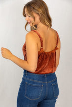 Load image into Gallery viewer, Nothing At All Velvet Rust Bodysuit