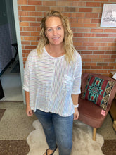 Load image into Gallery viewer, Broken Hearted White Striped Top
