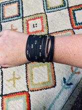 Load image into Gallery viewer, Black Genuine Leather Shredded Cuffs