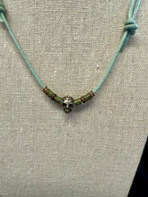 Load image into Gallery viewer, Nova Sugar Skull & Leather Necklace