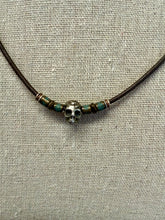 Load image into Gallery viewer, Nova Sugar Skull & Leather Necklace