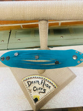 Load image into Gallery viewer, Turquoise Genuine Leather Shredded Cuffs