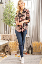 Load image into Gallery viewer, Truly Yours Black Floral Top