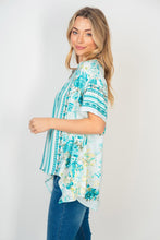 Load image into Gallery viewer, Coming Home Turquoise Floral Top