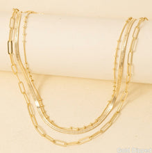 Load image into Gallery viewer, Layered Mixed Chain Necklace
