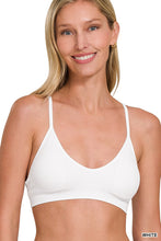 Load image into Gallery viewer, White Seamless V Front Bra