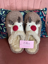 Load image into Gallery viewer, Reindeer Fuzzy Slippers