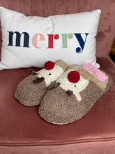 Load image into Gallery viewer, Reindeer Fuzzy Slippers