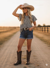 Load image into Gallery viewer, Lucky & Blessed Dark Wash Jean Shorts