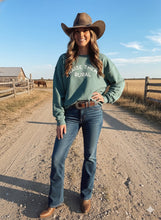 Load image into Gallery viewer, Raise Them Rural Green Crop Crewneck