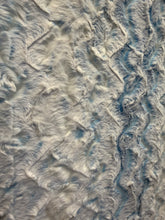 Load image into Gallery viewer, Rose Cuddles Blue Minky Blanket