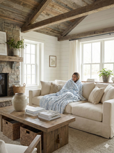 Load image into Gallery viewer, Rose Cuddles Blue Minky Blanket