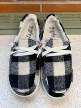 Load image into Gallery viewer, Riley Black & White Buffalo Plaid Shoes