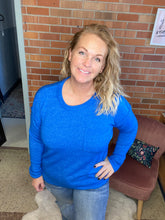 Load image into Gallery viewer, Pick Me Ocean Blue Sweater