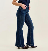 Load image into Gallery viewer, Judy Blue Dark Wash Petite Trouser Flare Jeans