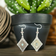Load image into Gallery viewer, Abby Silver Diamond Earrings