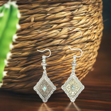 Load image into Gallery viewer, Abby Silver Diamond Earrings