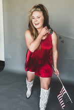 Load image into Gallery viewer, All American Girl Red Satin Tank