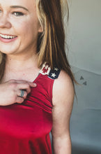 Load image into Gallery viewer, All American Girl Red Satin Tank