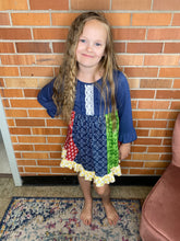Load image into Gallery viewer, Kids Blue Patchwork Dress