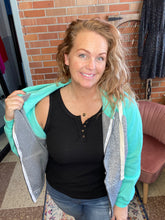 Load image into Gallery viewer, Somebody New Black Henley Tank