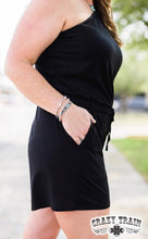 Load image into Gallery viewer, Love Story Black One Shoulder Romper - Ella’s Arrow