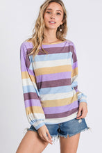 Load image into Gallery viewer, Only You Lavender Striped Top - Ella’s Arrow