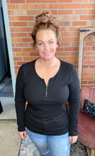 Load image into Gallery viewer, Cross Over Black Top - Ella’s Arrow