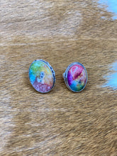 Load image into Gallery viewer, Short Oval Rainbow Tie Dye Ring - Ella’s Arrow