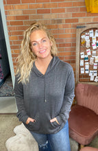 Load image into Gallery viewer, Beach Please Charcoal Hoodie