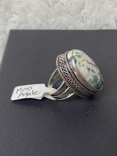 Load image into Gallery viewer, Moss Agate Oval Ring - Ella’s Arrow