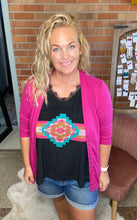 Load image into Gallery viewer, Walk On By Magenta Cardigan - Ella’s Arrow