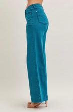 Load image into Gallery viewer, Judy Blue Wide Leg Teal Jeans
