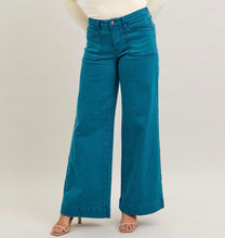 Load image into Gallery viewer, Judy Blue Wide Leg Teal Jeans

