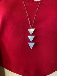 Triangle Boho Necklace with Silver Chain