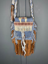 Load image into Gallery viewer, LLO&#39;riginals PECOS Denim &amp; Leather Bag
