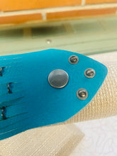 Load image into Gallery viewer, Turquoise Genuine Leather Shredded Cuffs

