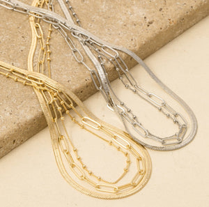 Layered Mixed Chain Necklace