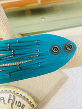 Load image into Gallery viewer, Turquoise Genuine Leather Shredded Cuffs
